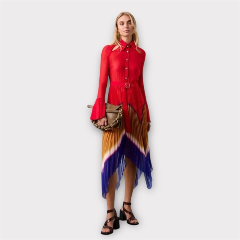 THEBE MAGUGU Gradient Pleated Chiffon Dress